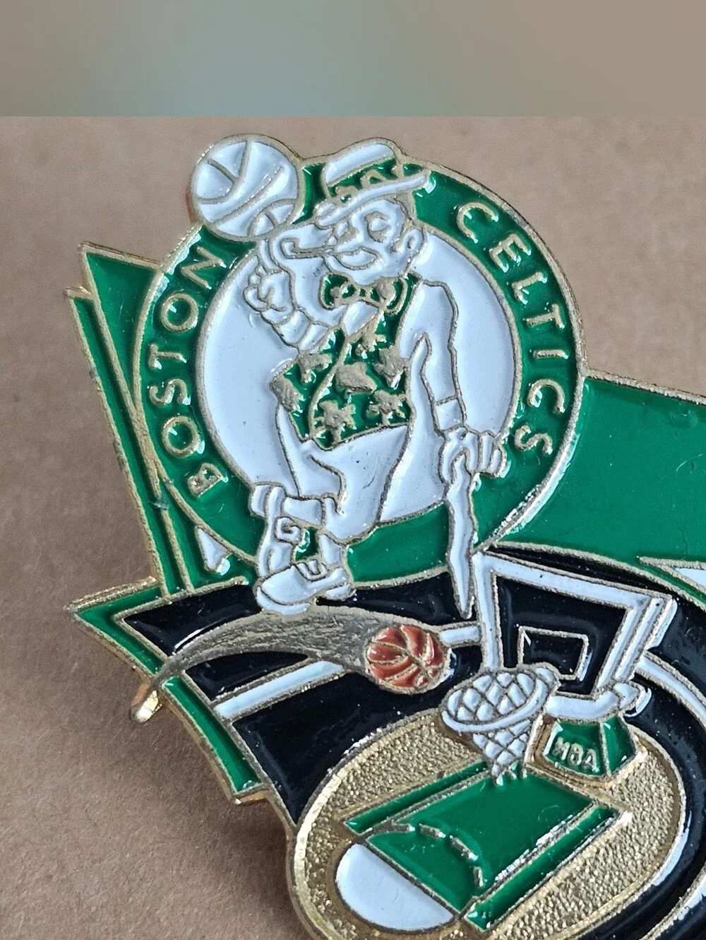Boston Celtics Enamel Pin - Green White Gold